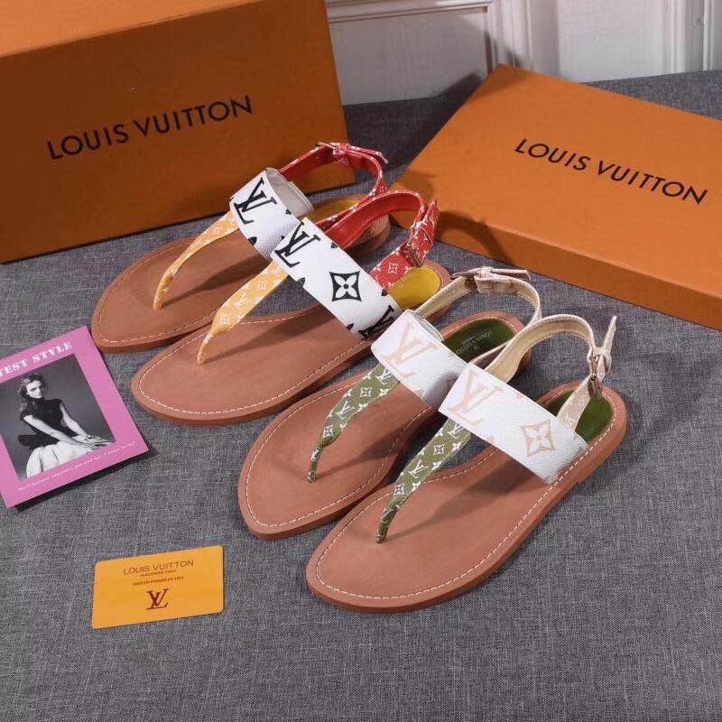 LV Louis Vuitton Women's Leather Sandals