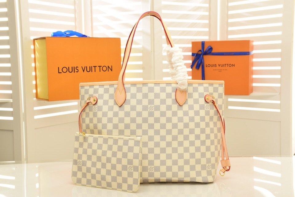 LV Louis Vuitton DAMIER CANVAS GM NEVERFULL HANDBAG TOTE BAG