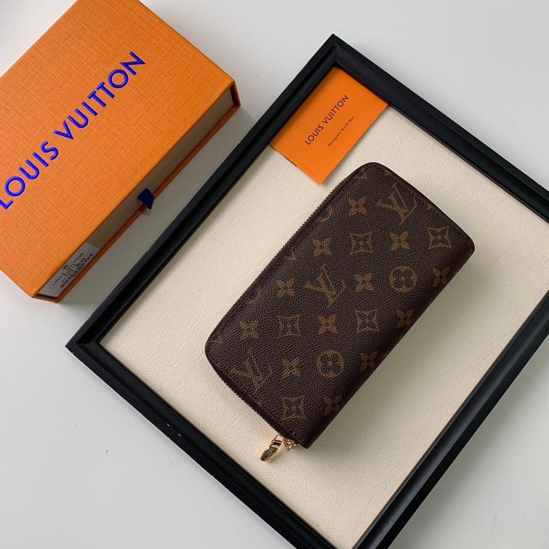 LV Louis Vuitton MONOGRAM CANVAS DOUBLE ZIPPY WALLET