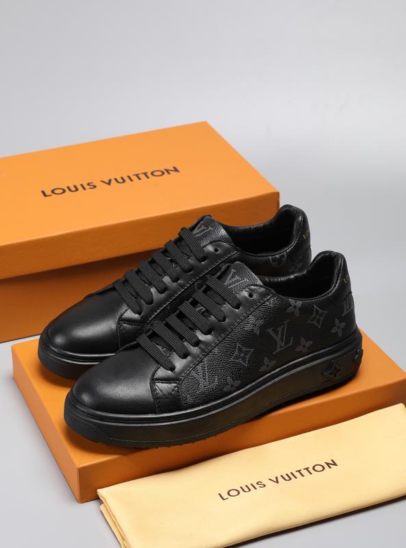 LV Louis Vuitton Men's Leather Low Top Sneakers Shoes