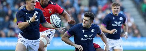 scottish rugby players playing rugby during six nations championship