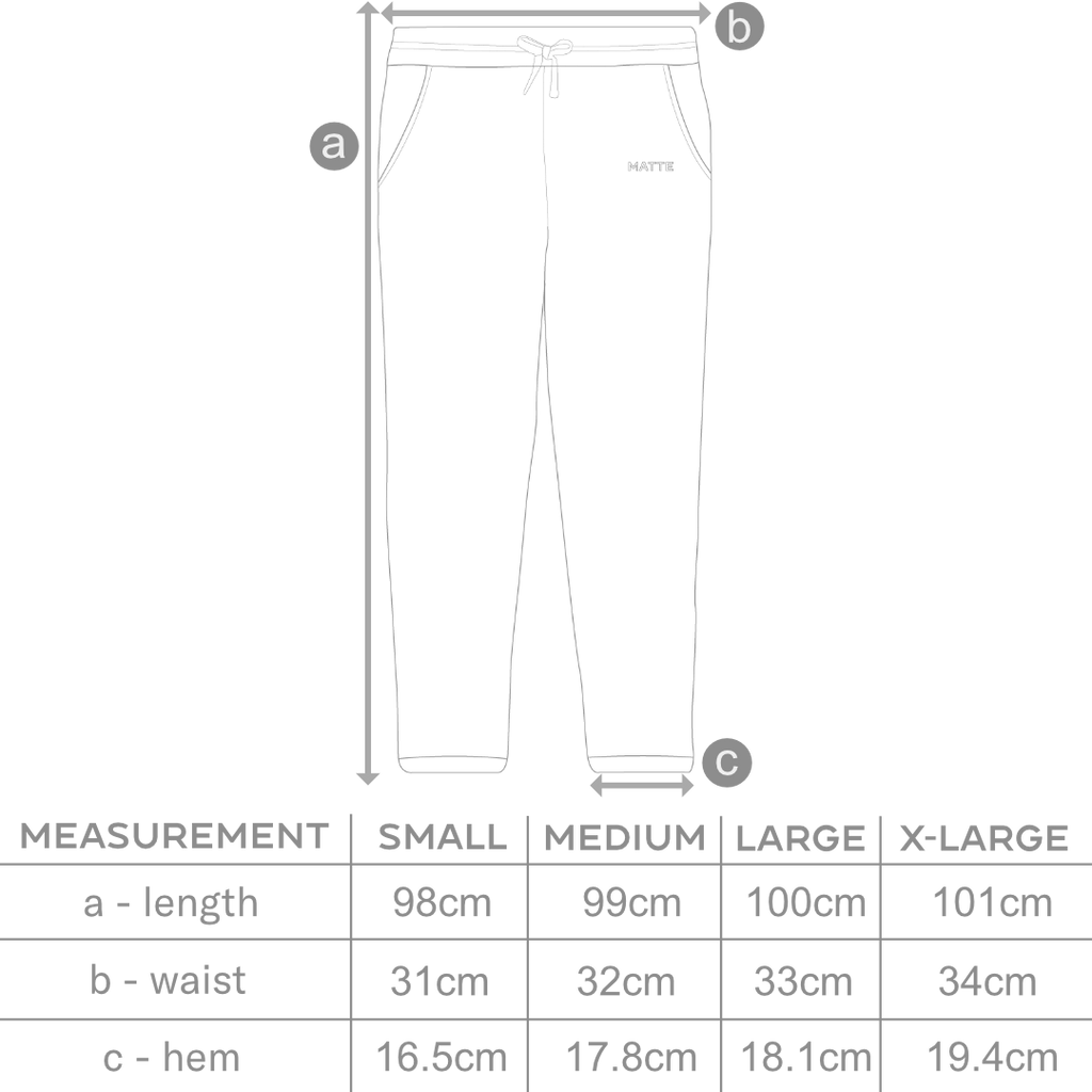 Sweatpants Size Guide