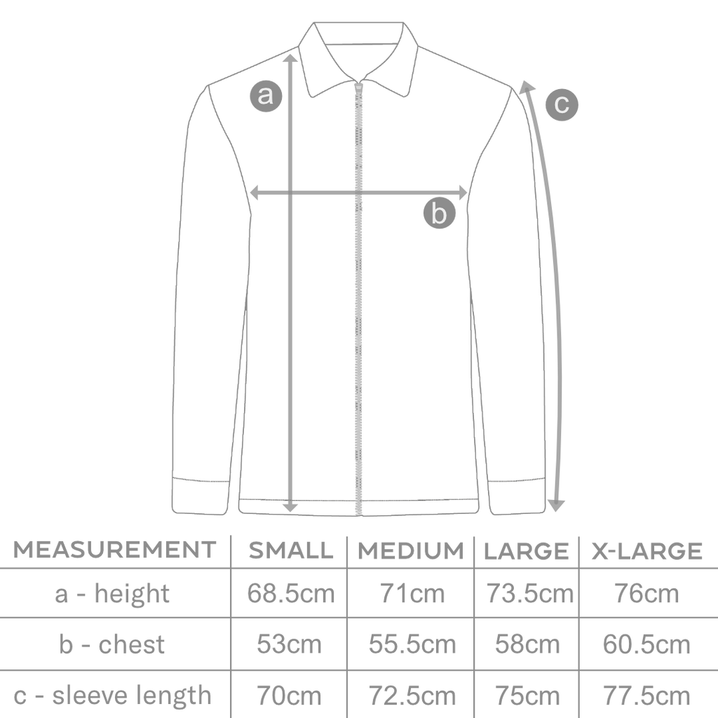 Harrington Size Guide