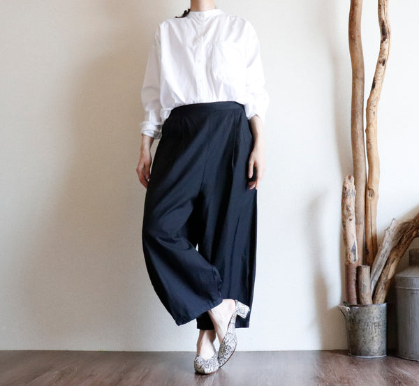 【再入荷】綿麻ナチュラルテイスト|B01224-pa01|綿麻パンツ(ブラック)
