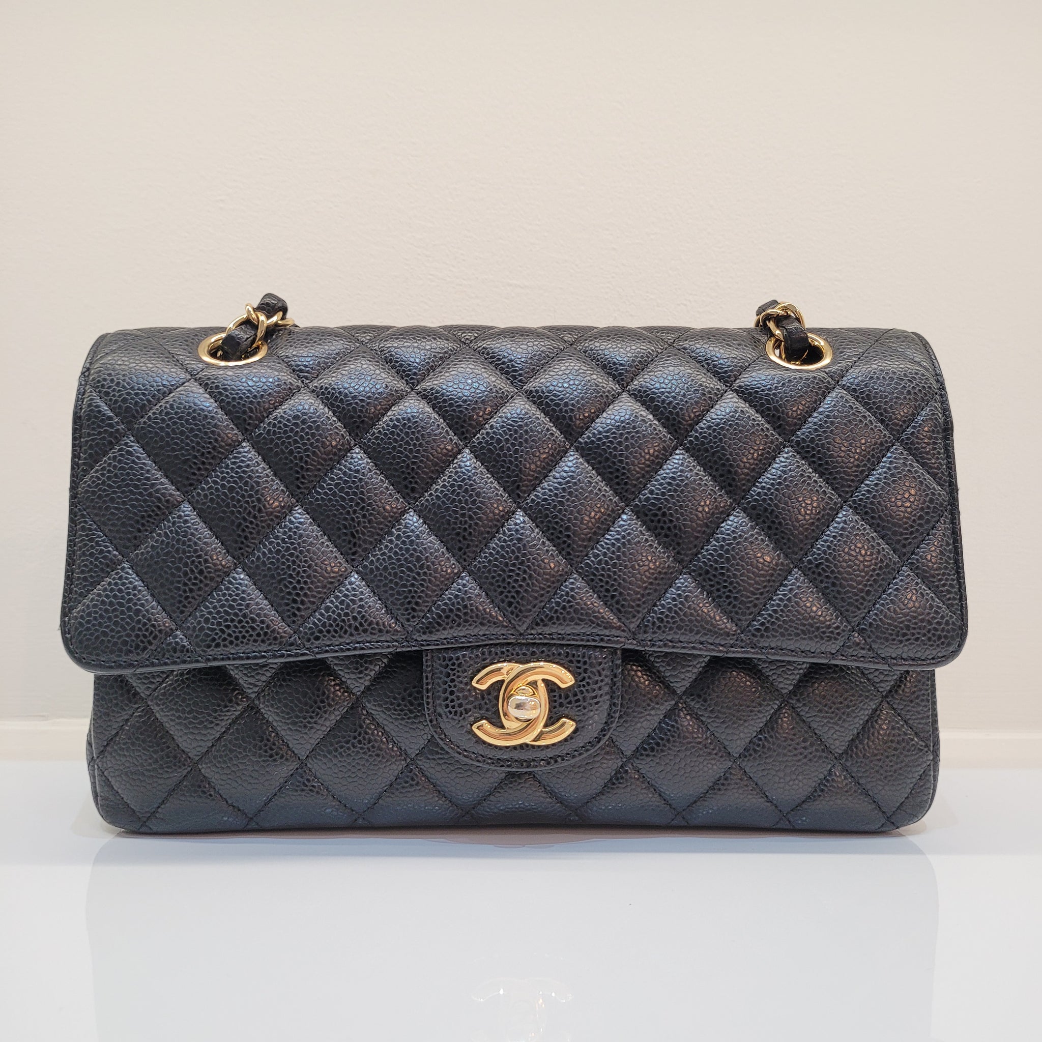 Chanel Classic Flap 20S Purple Caviar Leather Gold Hardware Preowned In  Box  xn90absbknhbvgexnp1ai443