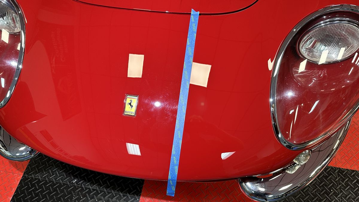 Before and After Swirls in Ferrari paint Doing a Test Spot Mike Phillips AutoForge.net