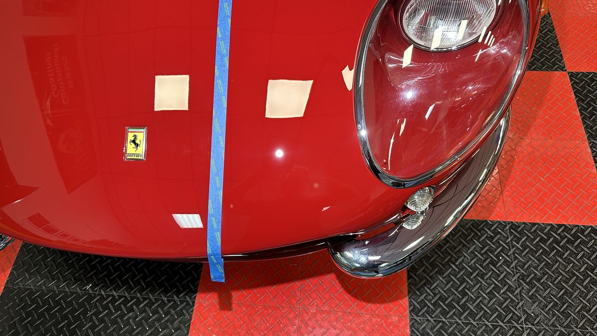 Before and After Swirls in Ferrari paint Doing a Test Spot Mike Phillips AutoForge.net