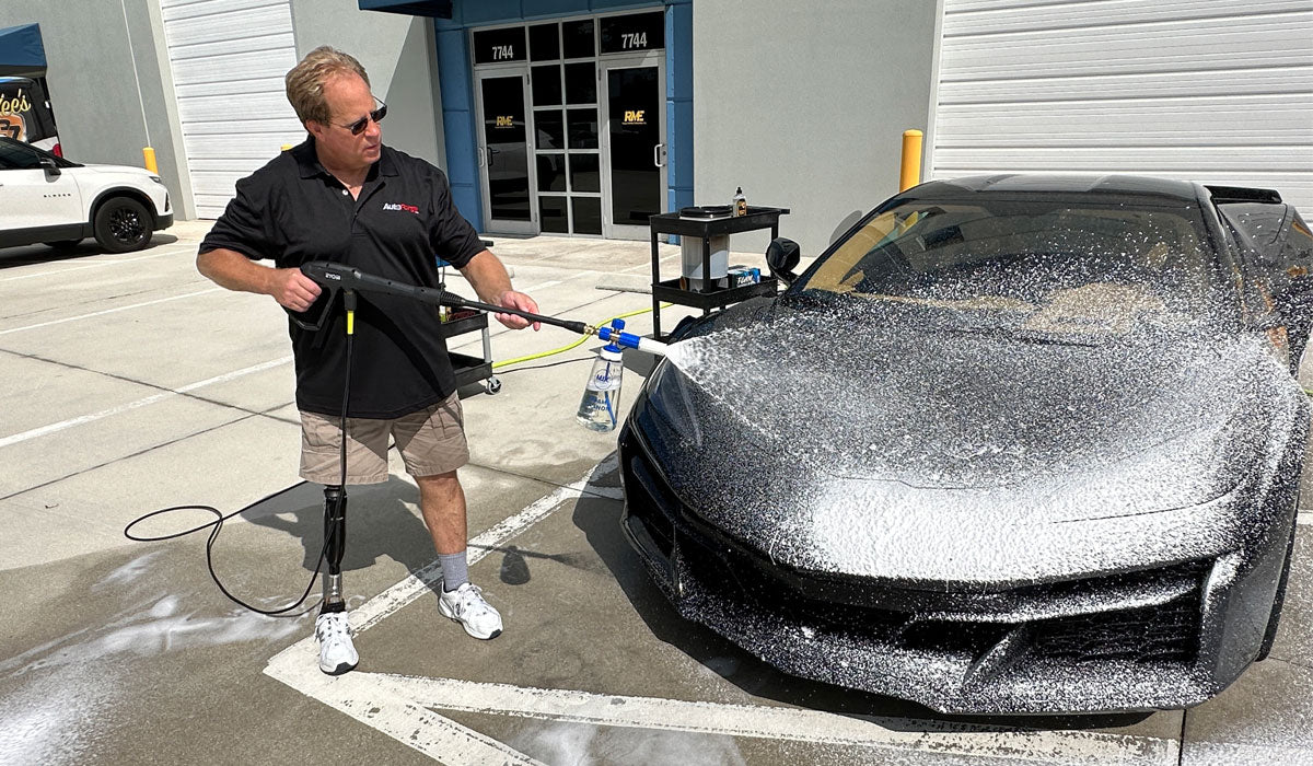 Best Foam Cannon Reviews for ceramic graphene coated cars best safest way to wash black Corvette ZO6 Mike Phillips