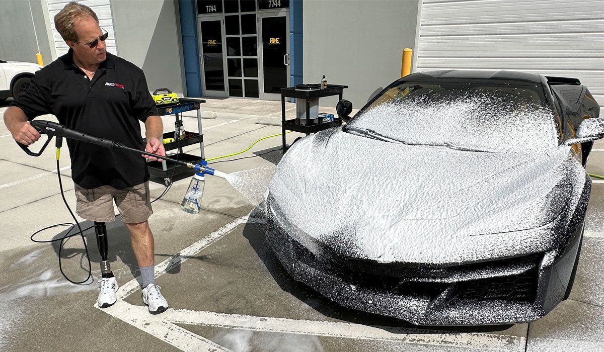 Best Foam Cannon Reviews for ceramic graphene coated cars best safest way to wash black Corvette ZO6 Mike Phillips