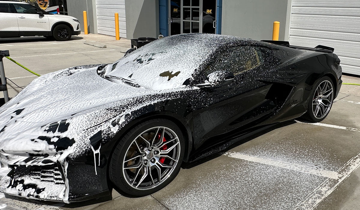 Best Foam Cannon Reviews for ceramic graphene coated cars best safest way to wash black Corvette ZO6 Mike Phillips