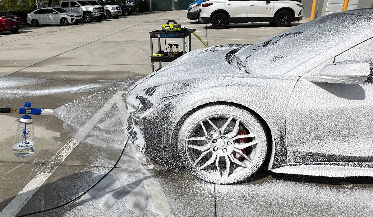 Best Foam Cannon Reviews for ceramic graphene coated cars best safest way to wash black Corvette ZO6 Mike Phillips