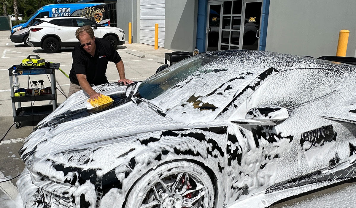 Best Foam Cannon Reviews for ceramic graphene coated cars best safest way to wash black Corvette ZO6 Mike Phillips