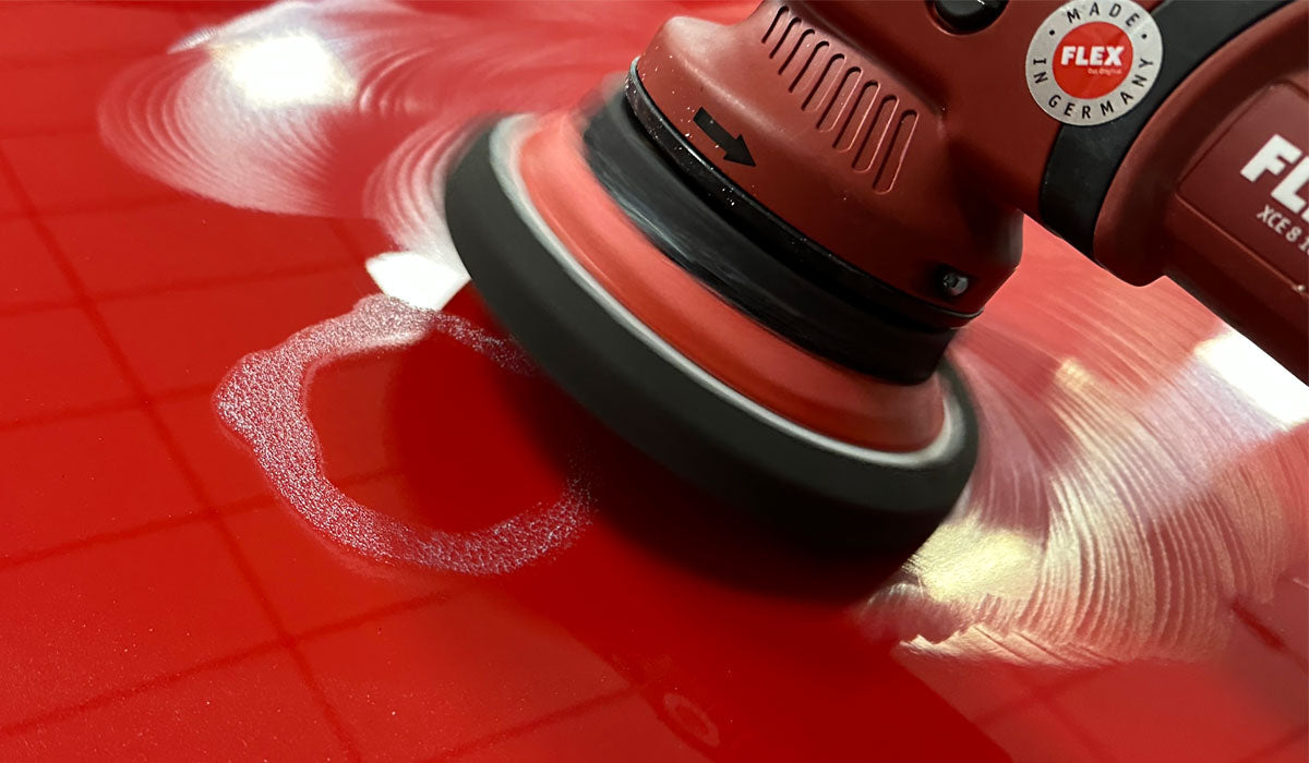 How to machine apply waxes and sealants FLEX XCE cordless orbital polisher CBEAST saves time battery powered faster easier Mike Phillips AutoForge.net