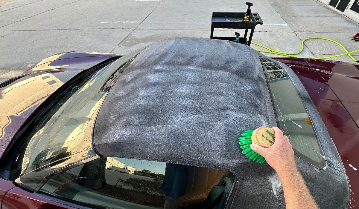 How to clean and protect a canvas cloth convertible top with RaggTopp Mike Phillips AutoForge.net