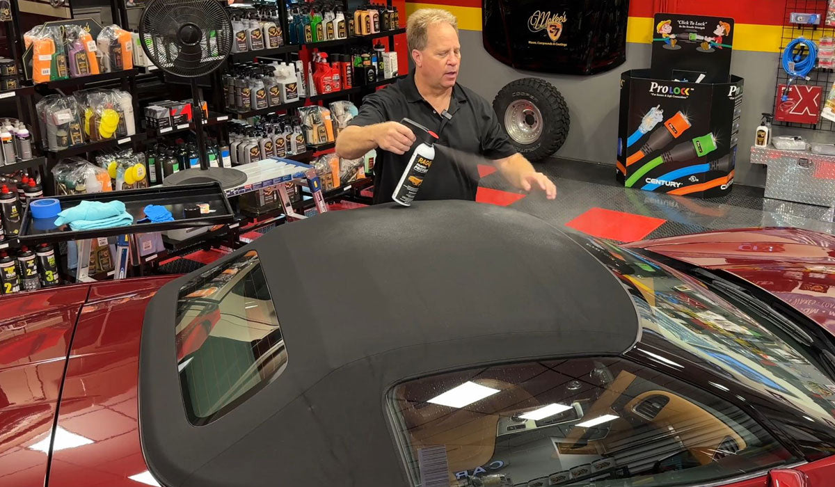 How to clean and protect a canvas cloth convertible top with RaggTopp Mike Phillips AutoForge.net