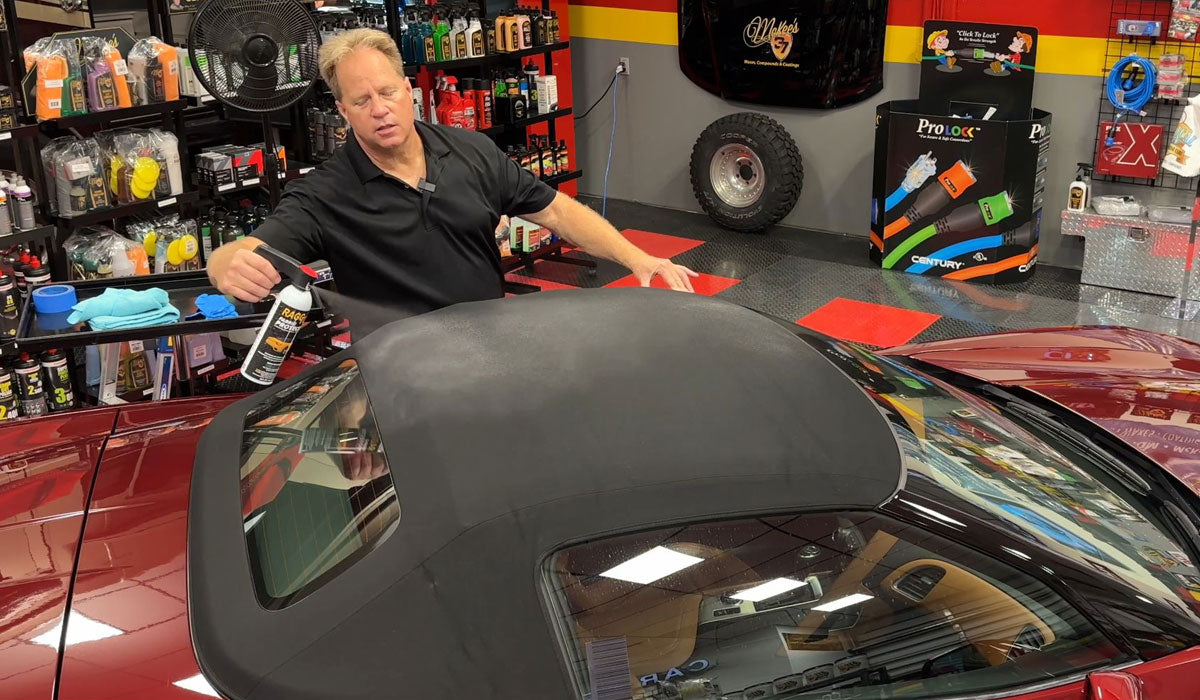 How to clean and protect a canvas cloth convertible top with RaggTopp Mike Phillips AutoForge.net