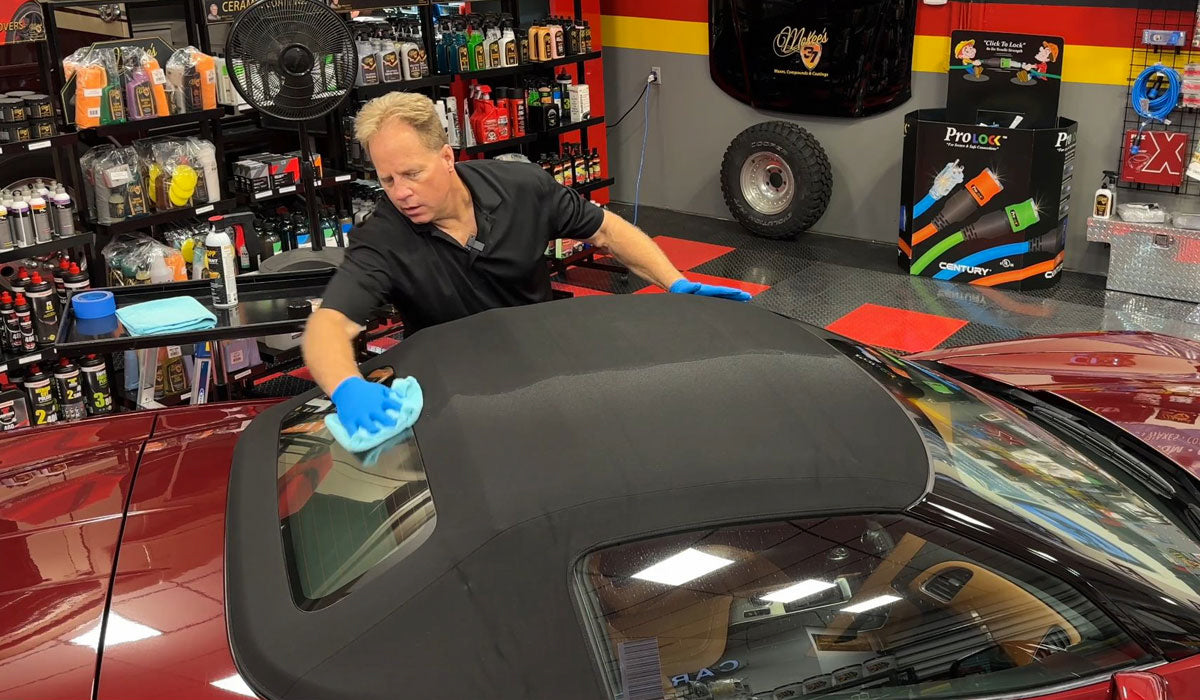 How to clean and protect a canvas cloth convertible top with RaggTopp Mike Phillips AutoForge.net