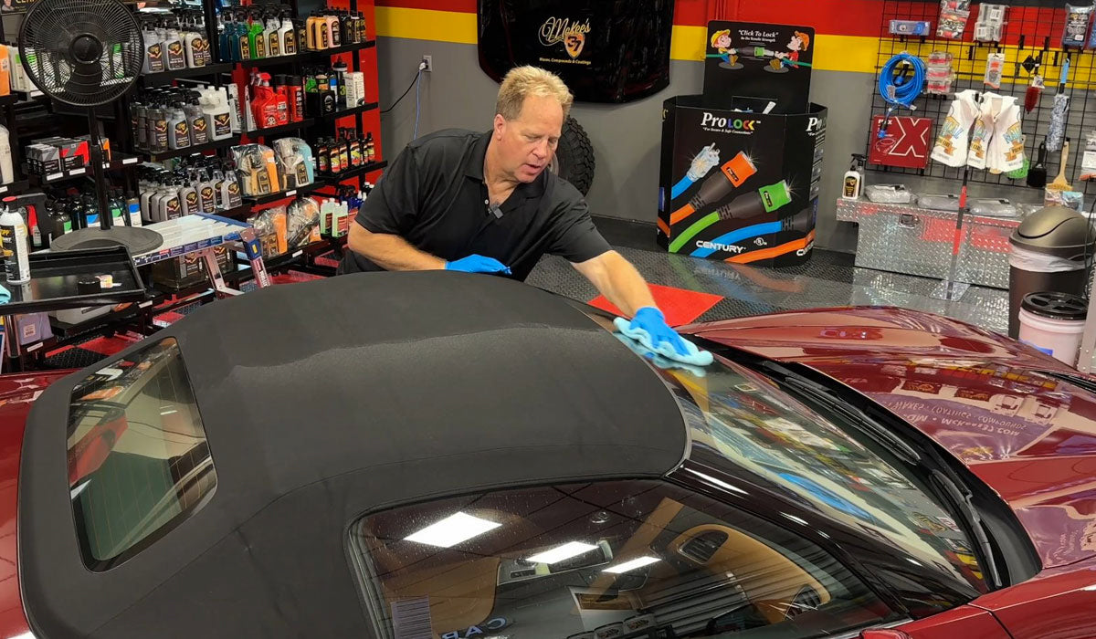 How to clean and protect a canvas cloth convertible top with RaggTopp Mike Phillips AutoForge.net