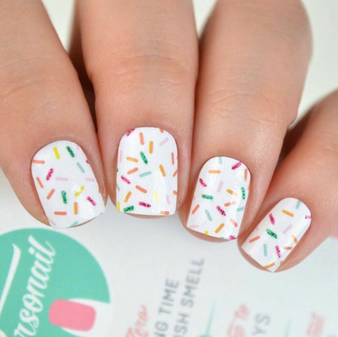 sprinkles design on nails for special day