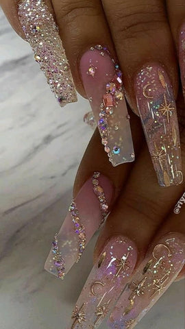elegant birthday nails with a sprinkle of glamour