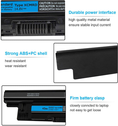 Dell 40WH XCMRD 14.8V Battery for Dell Inspiron 15 3000 Series 15 3521 3537 3531 3542 3543 3541 3878 15R 5521 5537 17 3721 3737 17R 5737 5721 14 3421 3442 3443 Latitude 3440 3540 P28F P40F P26E T1G4M 49VTP