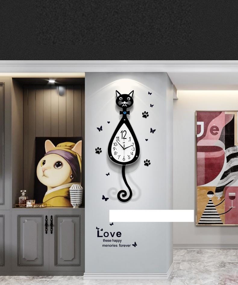 Cat Wooden Wall Clock