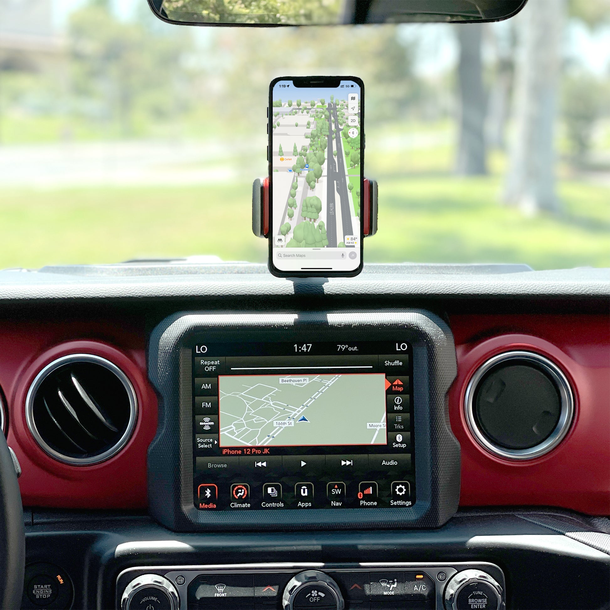 Dash Tray Phone Holder with Storage Compatible to Jeep Wrangler JL, JL –  