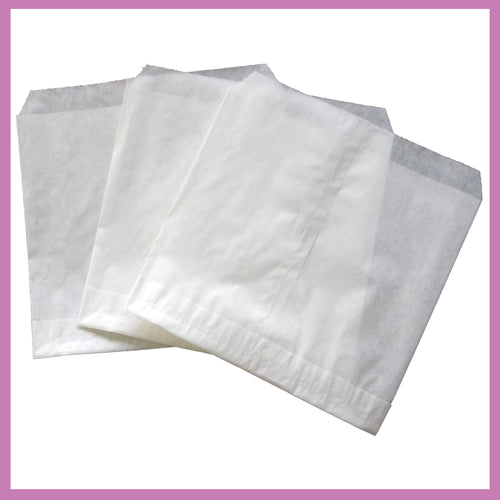 White Greaseproof Bags 3 1/2 x 1 1/8 x 7 3/4 100 pack GPB1W