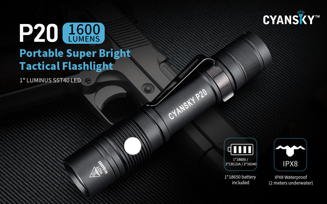 P20 Lanterna LED Flashlight Cyansky