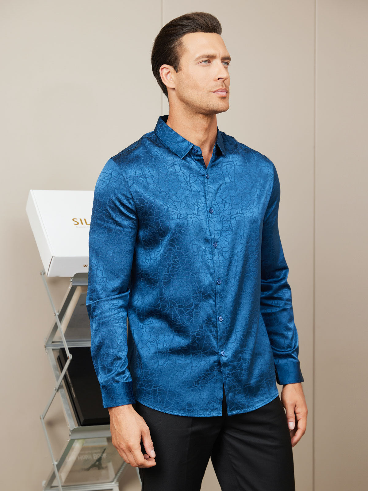 Silksilky 19Momme Basic Long Sleeve Mens Silk Button Up Shirt – SILKSILKY