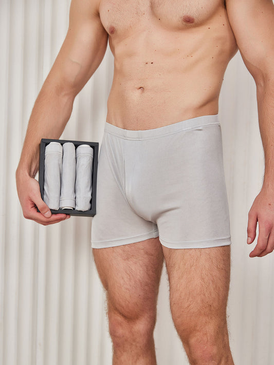 Men's Open Front Underwear - 3 Pack Boxer Briefs - Silverts