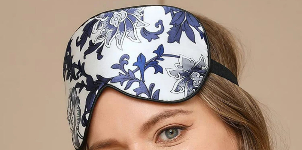 Pure Silk Flower Printed Sleep Eye Mask