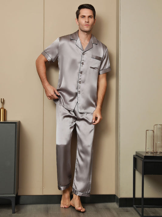 100% silk long sleeve pajamas for men silk underwear Long trousers naked  feeling