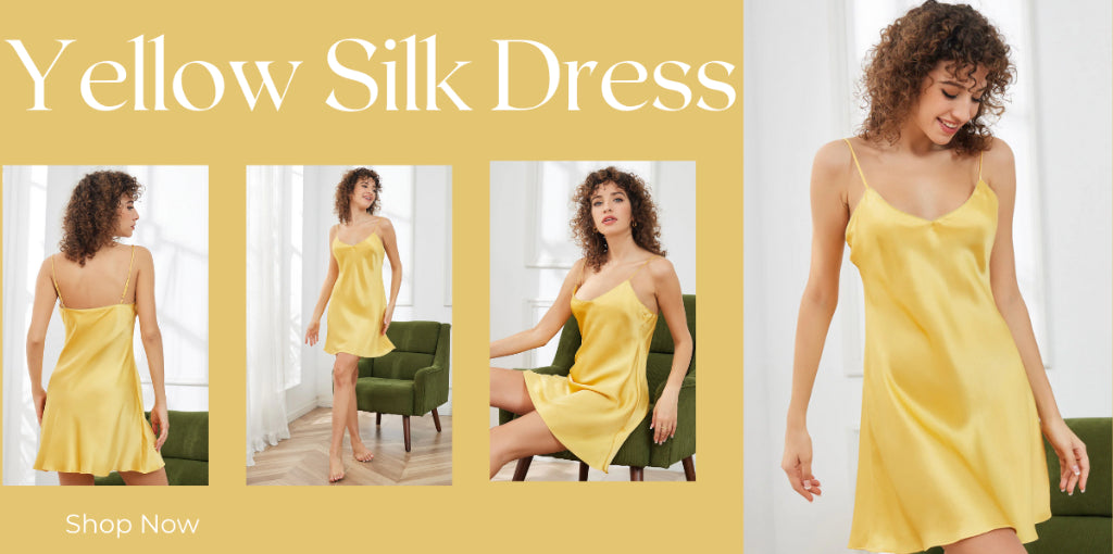 yellow silk dress