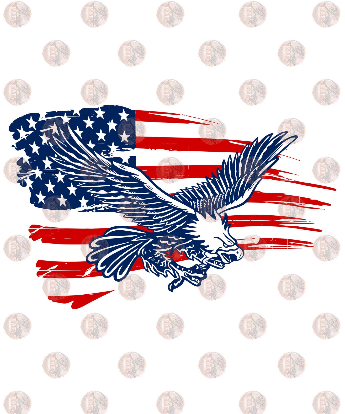 American Battle Torn Flad Bald Eagle - Sublimation Transfer – Classy Crafts