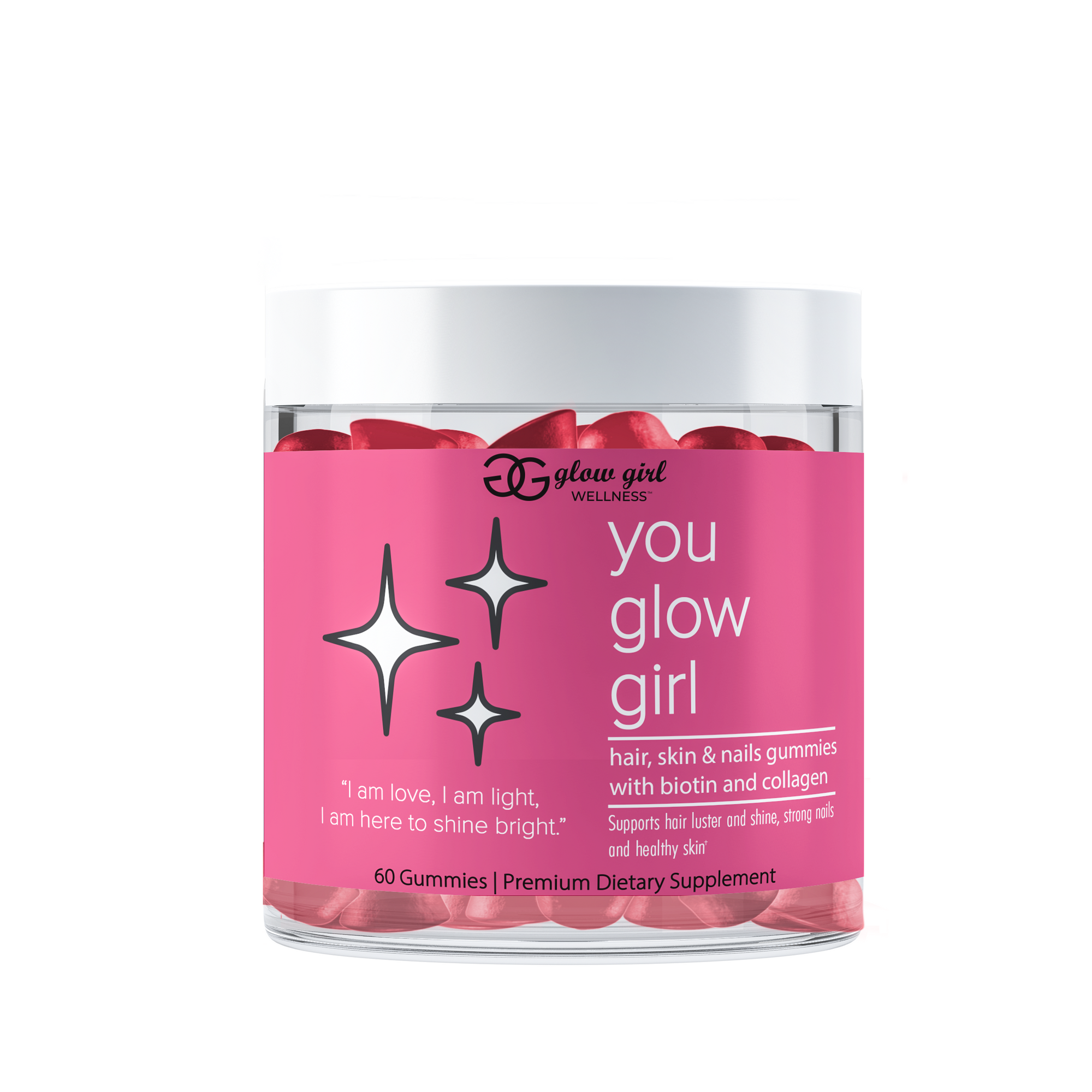 you glow girl Hair, Skin, and Nail Fortifying Gummies Glow Girl