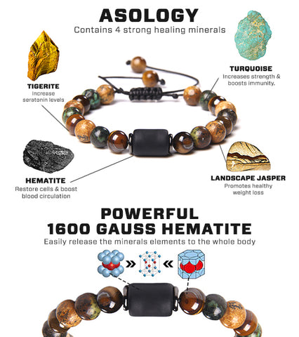 ASOLOGY TRIO TigeriteION Jasper Bracelets 