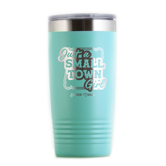 Just A Small Town Girl Travel Tumbler in Coral – The Montana Way