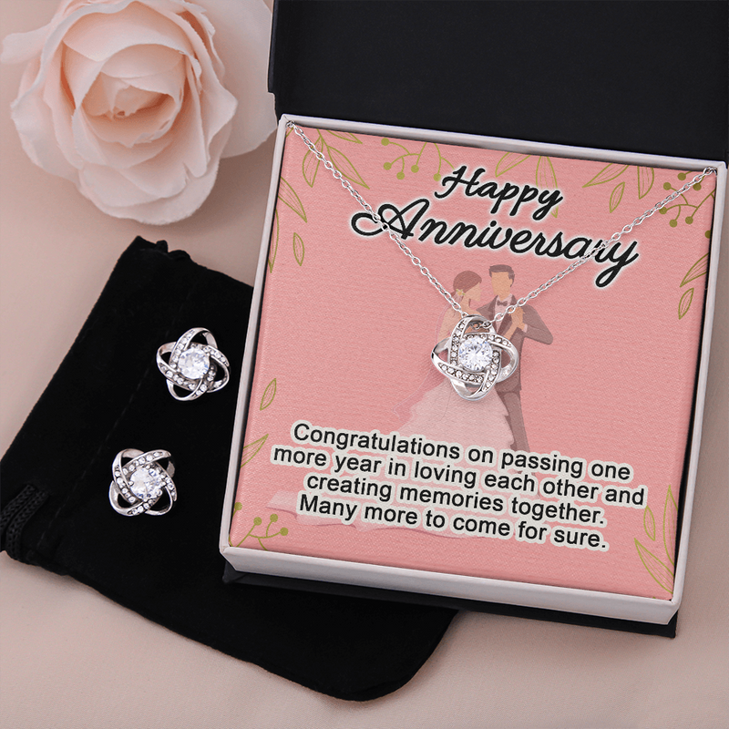 BOUNDLESSS™ - HAPPY ANNIVERSARY Love Knot Necklace & Earring Set