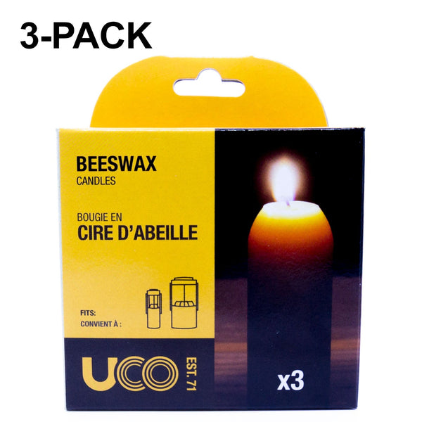 UCO Original Camping Lantern Red or Yellow - Three Beeswax Candle