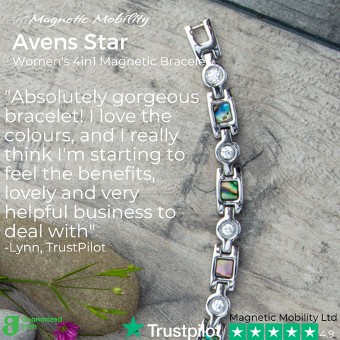 Avens Star - customer review 0 "Absolutely gorgeous bracelet! I love the colours, and I really think I'm starting to feel the benefits, lovely and very helpful business to deal with" -Lynn, TrustPilot