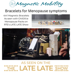 Image shows the Magnetic Mobility 4in1 bracelets on the Late Late TV show