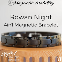 Rowan Night Black 4in1 Magnetic Bracelet with Eco-friendly Box in Background