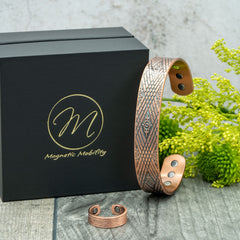 Hawthorn Copper Gift Set with a Copper Bracelet and Copper Ring