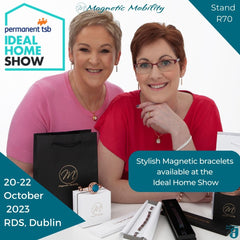 Image shows Ciara and Judith Jacob from Magentic Mobility with our products - visit us at the Ideal Home Show