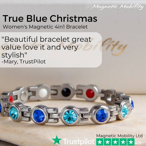 Beautiful bracelet great  value love it and very stylish , Mary - Trustpilot review of True Blue Christmas 4in1 Magnetic Bracelet