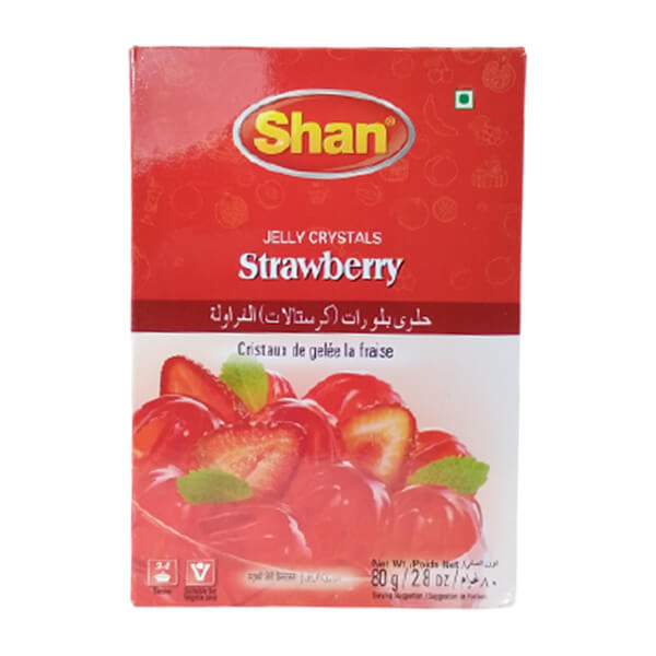 Shan Jelly Crystals Strawberry 80g Cartly Indian Grocery Store 6205