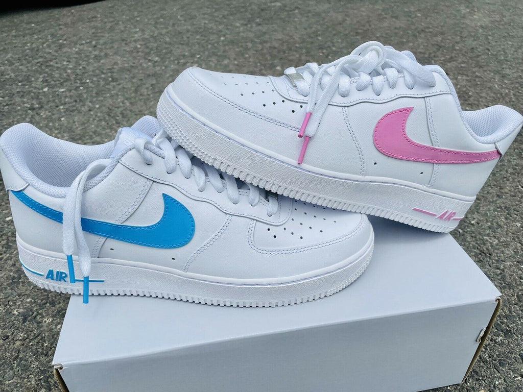 pink and blue tick air force