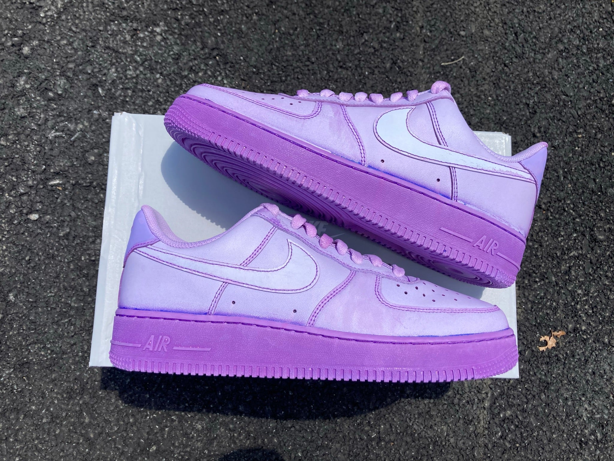 Force 1 Low Purple Violet Lilac Tie Dip Dye Custom Shoes All Sizes – Rose Customs, Force 1 Custom Shoes Design Your Own AF1