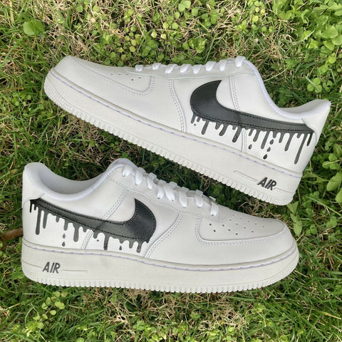 Custom Black Swoosh Air Force 1 – Khadi's Place